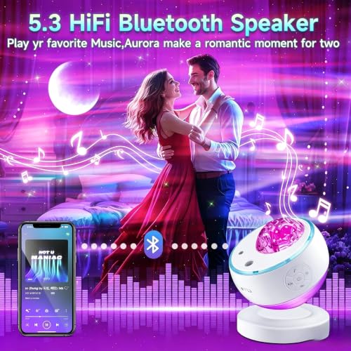 LED Aurora Sensory Galaxy Projector & Sound Machine - White