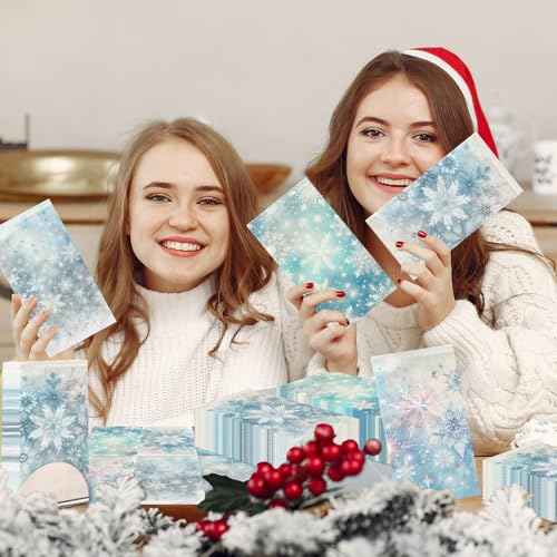 Snowflake Napkins,40pcs Winter Wonderland Snowflake Paper Napkins Disposable Blue Christmas Napkins for Winter Holiday Birthday Party Decorations