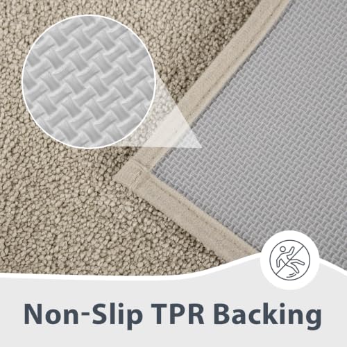 Non-Slip Bathroom Rug 30x84 Inches - Beige, Soft, Absorbent, Machine Washable