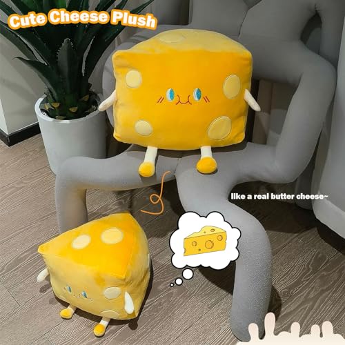 Cheese Stuffed Toys - Food Bread Plush Pillow - Home Decoration Christmas Birthday Gift for Kids Boys Girls (Medium)