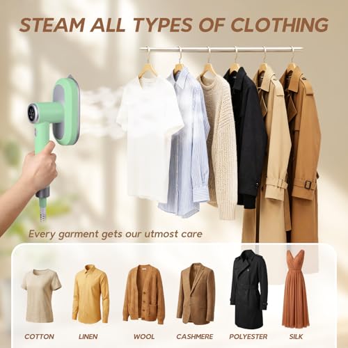 WellMall Green Hanging Handheld Garment Steamer 2-in-1 Clothes Iron & Steamer