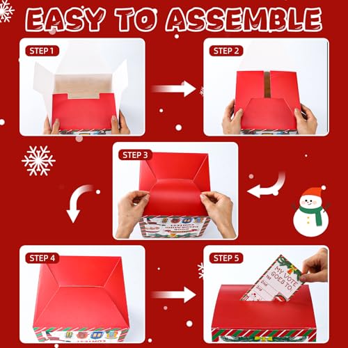 Cunno Red Christmas Door Decorating Contest Kit with Voting Box & Medals