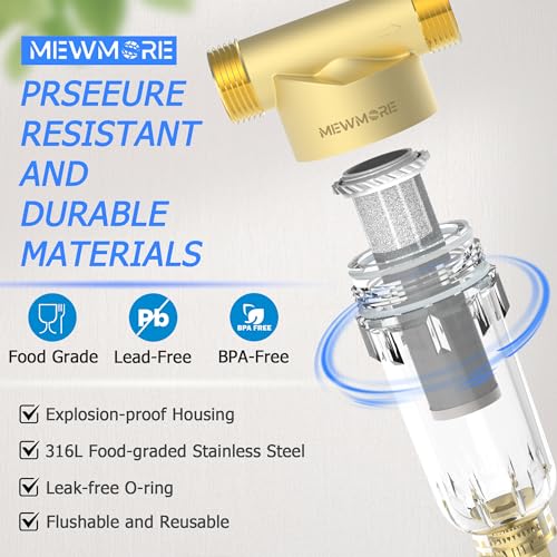 Whole House Spin Down Sediment Filter 40/100/200 Micron with 1" MNPT & 3/4" FNPT