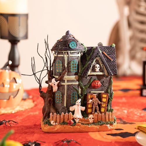 Valery Madelyn Medium Lighted Haunted House Halloween Decoration with Music & LED Lights