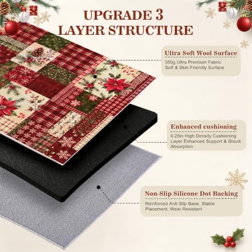 AtawLege 8' x 10' Christmas Patchwork Area Rug - Non-Slip, Washable