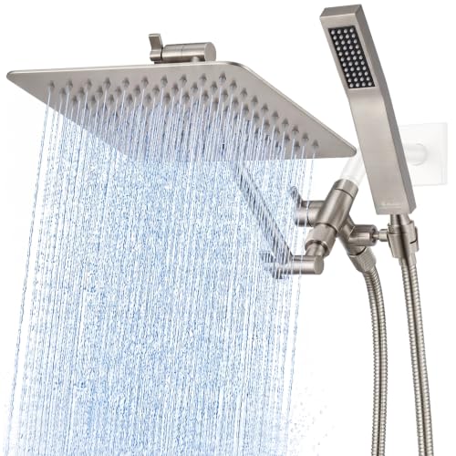 8-Inch All Metal Rain Shower Head with Handheld - Brushed Nickel