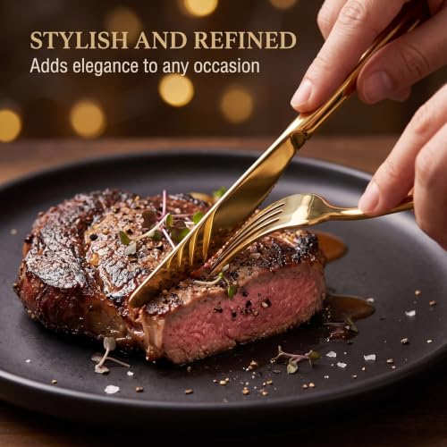 Gold Disposable Silverware Set - 150 Heavy Duty Plastic Utensils for Parties