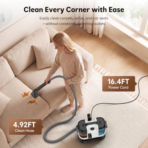 Yoomie Portable Carpet & Upholstery Cleaner Machine - White