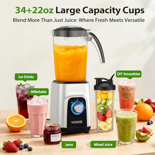KOIOS 4-in-1 Blender Food Processor Combo Max 1000W - Silver Gray