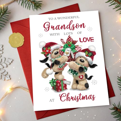 IDU Grandson Christmas Card - Funny Holiday Greeting for Grandson