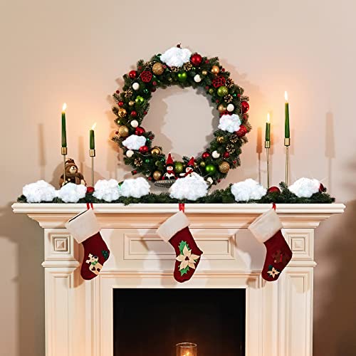 Sumind Fake Snow Decoration Fluffy Artificial Cotton Fiber for Christmas Winter - Glitter Silver, 2 Bags