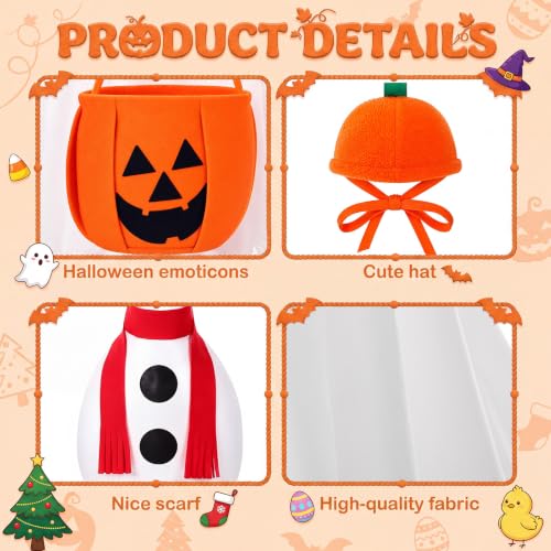 Silicherry 3-Piece Halloween Fall Porch Goose Outfit Set - 23 Inch Elegant Style