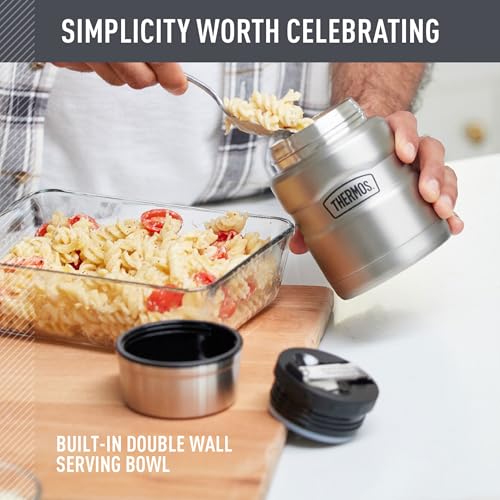 Thermos Stainless King Food Jar 16oz with Spoon - Matte Steel, Leak-Proof