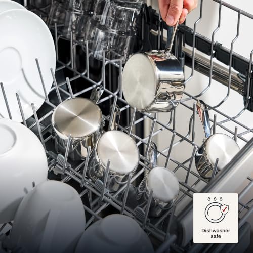 All-Clad Stainless Steel Measuring Cup Set 5-Piece Kitchen Tools - Nesting & Durable