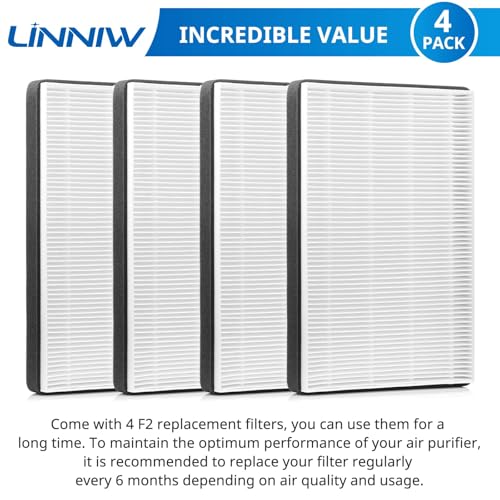 4 Pack F2 A2 Air Purifier Filter Replacement Compatible with Filtrete Models