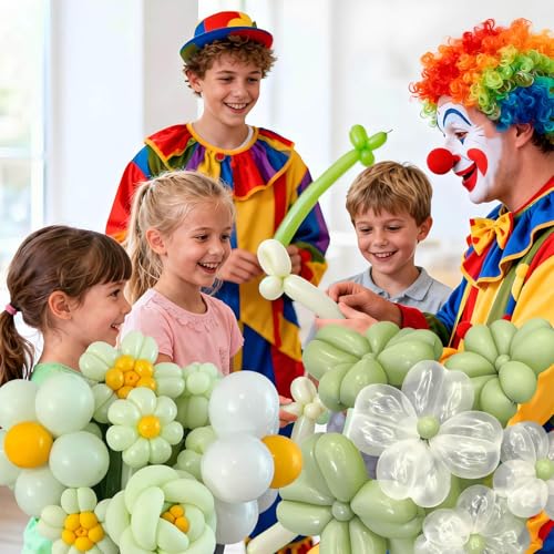 ZBYDNG Metallic Green Long Balloons Premium 260 Twisting Animals Magic Balloons for Birthday Kids Wedding Party Supply 100pcs