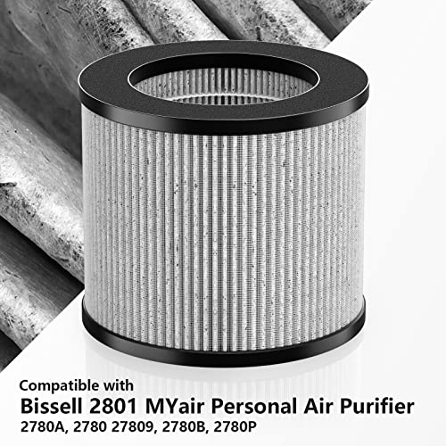 4 Pack Air Filter Replacement for Bissell MyAir Purifiers 2780 Series - HEPA Filter