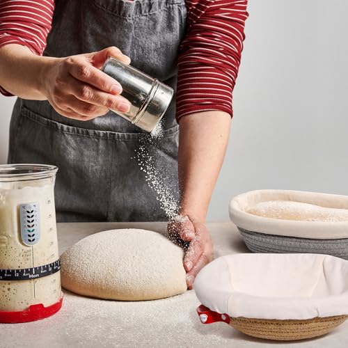 Oval & Round Cotton Bread Proofing Basket Set with Liners & Covers for Artisan Sourdough Bread