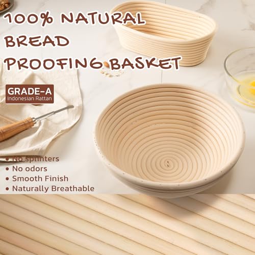 Complete Sourdough Bread Baking Kit with Banneton Baskets, Tools & Accessories