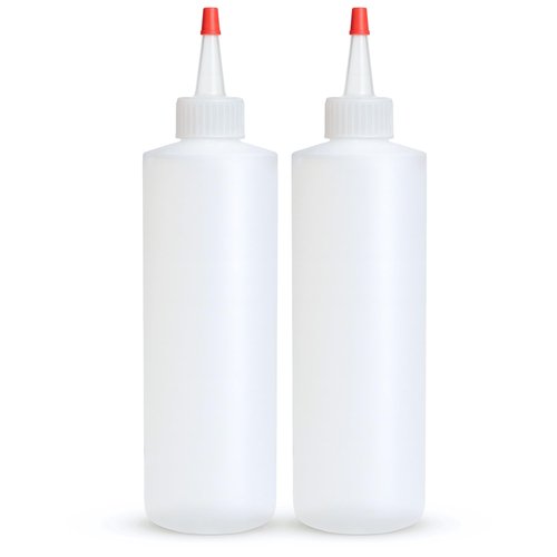 Condiment Squeeze Bottles, 8 OZ Empty Squirt Bottle, Red Top Cap, Leak Proof - for Ketchup, Mustard, Syrup, Sauces, Dressing, Oil, Arts & Crafts, BPA FREE Plastic - Perfect for Kitchen - 2 PACK