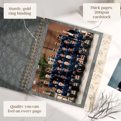 School Years Memory Book & Photo Album Keepsake - Beige, Preschool to 12th Grade