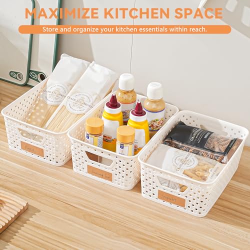Homaigie White Plastic Storage Baskets 12-Pack for Closet & Office Organization