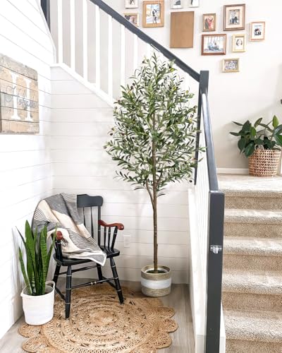 LuceAlberi 5ft 6in Artificial Olive Tree - Realistic Faux Indoor Plant with Pot & Basket