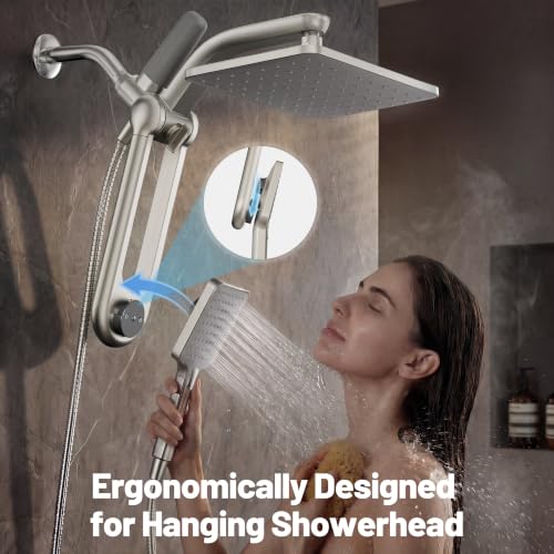 Dual Filtered Rainfall Handheld Showerhead Spray Combo for Hard Water