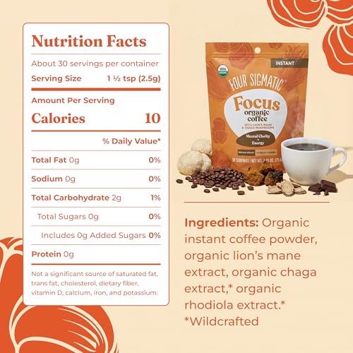 Four Sigmatic Organic Mushroom Coffee | Instant Mix with Lion's Mane,