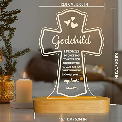 Lampeez Baptism Gift: Wooden Night Light - Kids Decoration Lamp, USB Power, Bedroom Decor, Xmas & for Boy or Girl