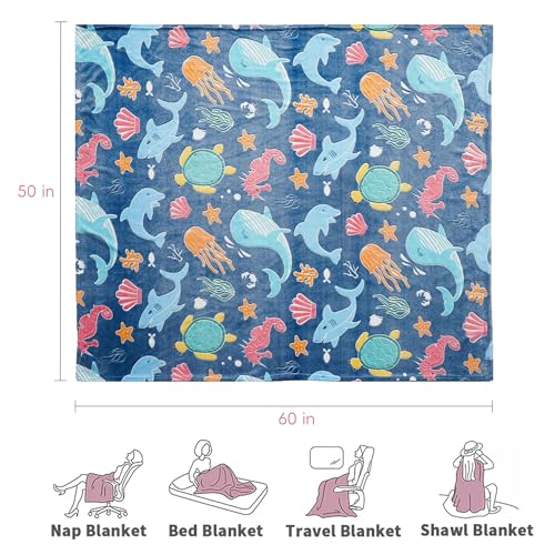 Bunnikins & Clover Glow in The Dark Blanket, Soft Kids Blankets for Christmas Halloween Birthday Valentines Gifts, 50"x60"