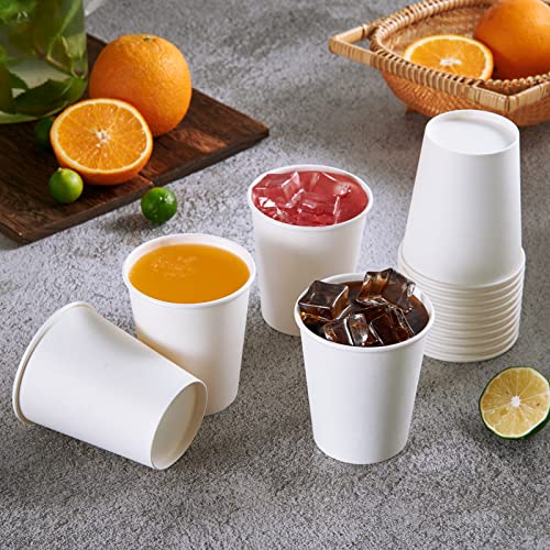 Vplus 8 OZ White Disposable Coffee Cups with Lids - Pack of 500