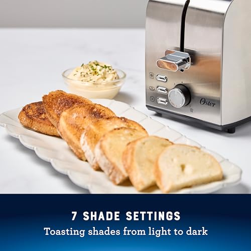 2-Slice Toaster with Extra Wide Slots - Bagel Toaster, Stainless Steel - Oster