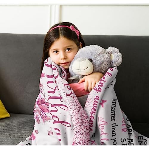 8 Year Old Girl Birthday Gift Blanket 40"x50", Gifts for 8-Year-Old Girls, 8th Birthday Gifts for Girl, Best Christmas Party Decoration Gift Ideas for Age 8, Eight Years Old Present