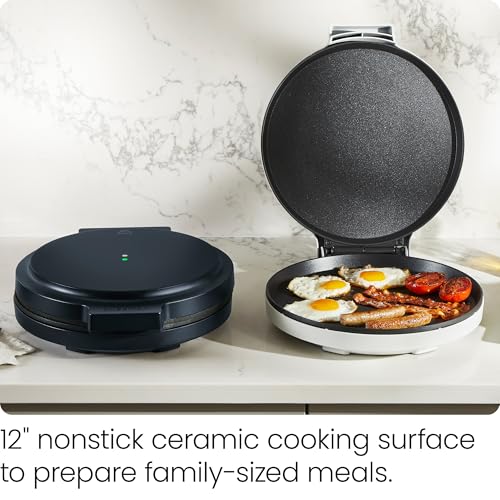 Countertop Electric Pizza Oven & Maker - 13x15 Inch Concrete Finish, 1440W