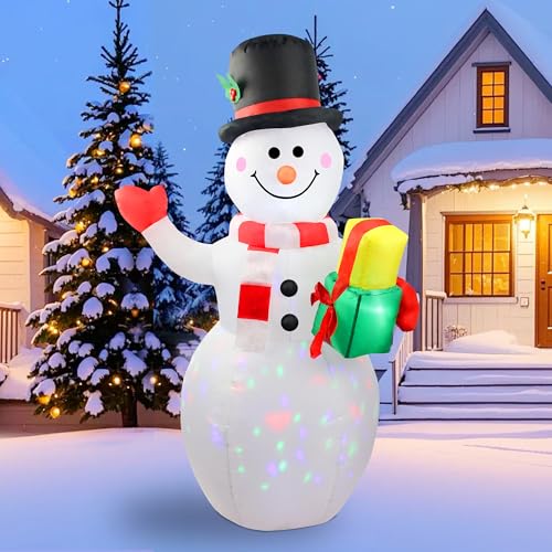 6ft Santa & 5ft Snowman Christmas Inflatable Outdoor Decorations Waterproof