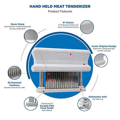 White 48-Blade Meat Tenderizer with Stainless Steel Needles - Pack of 1