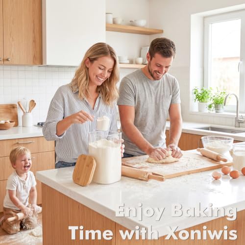 Xoniwis 2-Pack 4.6Qt Glass Food Storage Containers with Lids – Wide Mouth, BPA-Free Kitchen Organizer