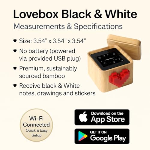 Lovebox Black & White Love Note Messenger - Connected Message Device