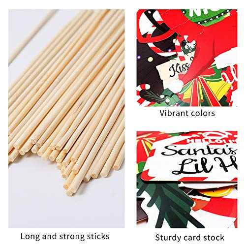 Christmas Photo Booth Props 36Pcs (Upgraded Version) - Party Supplies for July and Merry Celebrations, Red and Green Pose Sign Decorations for Kids and Adults