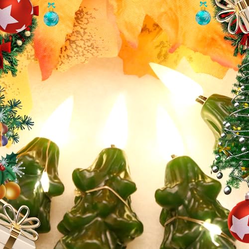 Christmas Tree Flameless Candles with Remote Control - Safe Holiday Decor