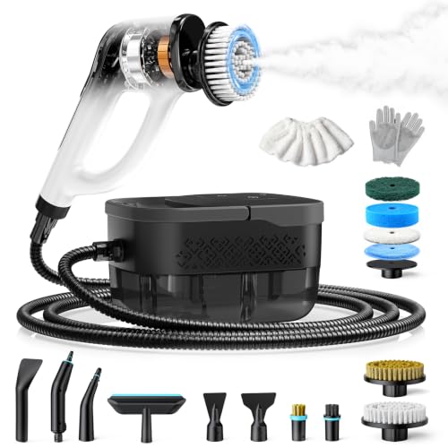 YAKCLEAN Black Electric Steam & Spin Scrubber Portable Multi-Use Cleaner