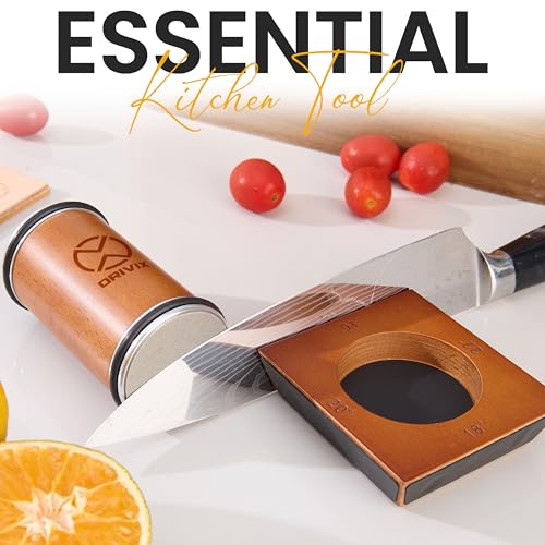 Rolling Knife Sharpener Kit with 4-Angle Base and Leather Strop - Classic Kit