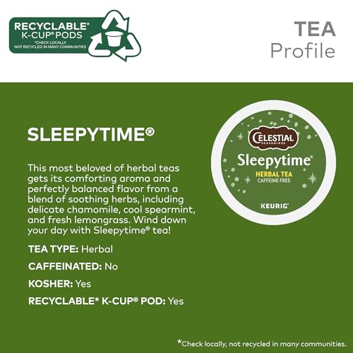 Sleepytime Herbal Tea K-Cup Pods 96 Count - Caffeine-Free Relaxing Tea, Kosher