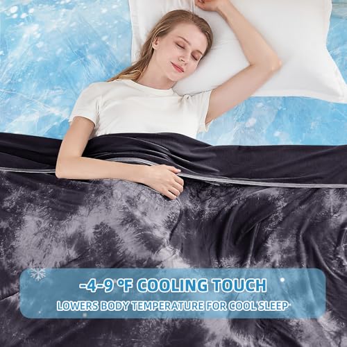 Inhand Cooling Blanket Queen Size for Hot Sleepers - Black, 90x90"