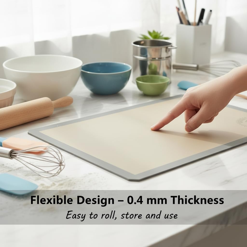 Silicone Baking Mats - Non-Stick Baking Sheet Liners, Oven Safe, Full Size 16 x 24 Inch (Pack of 2)