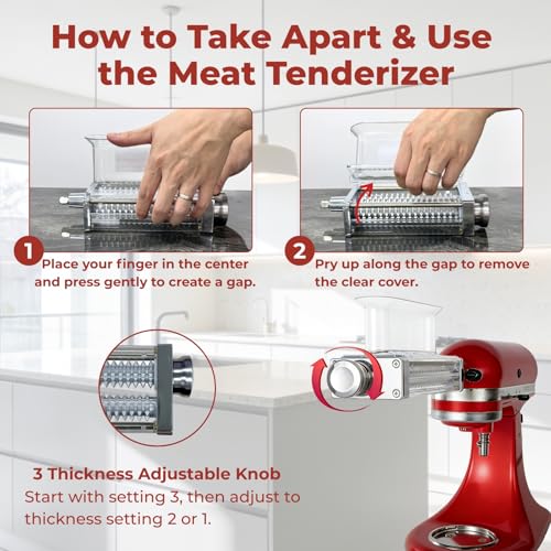 Meat Grinder & Tenderizer Attachments Compatible with KitchenAid