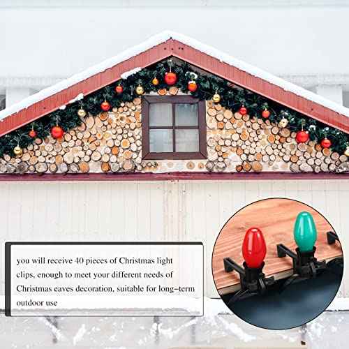 40-Piece Christmas All-in-One Light Hangers - Plastic Gutter, Shingle, & Mini Light Clips (Black, Works with C7, C9 & Mini Lights)