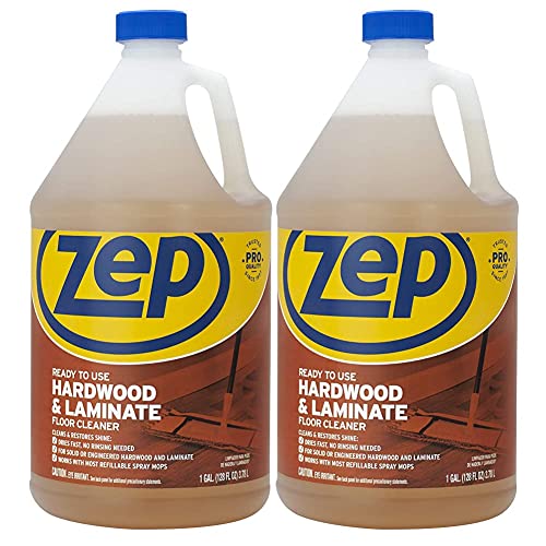 Zep Hardwood & Laminate Floor Cleaner Pack of 2 - 1 Gallon Each, Professional-Grade