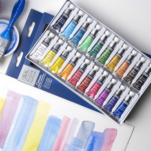 Winsor & Newton Cotman Watercolor Paint Set, 20 Colors, 5ml (0.17-oz)